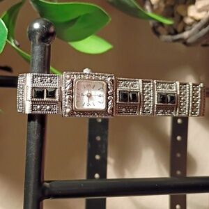 Vintage Art Deco style sterling silver 925 Picador Marcasite Watch